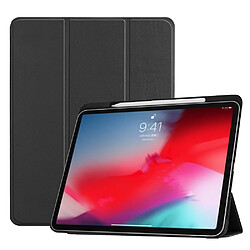 Etui en PU triple avec fente pour stylo noir pour votre Apple iPad Pro 11-inch (2018)