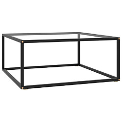 vidaXL Table basse Noir avec verre trempé 80x80x35 cm 