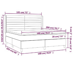 Acheter Maison Chic Lit adulte- Lit + matelas + LED,Sommier à lattes de lit matelas et LED Bleu foncé 180x200 cm -GKD48935