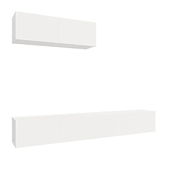 Maison Chic Ensemble de meubles TV 3 pcs | Banc TV Moderne pour salon | Meuble de Rangement - Blanc Bois d'ingénierie -MN45083