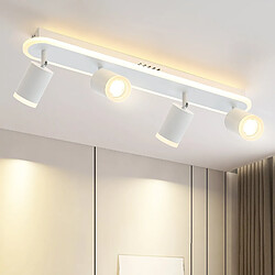 NETTLIFE 4 spots de plafond LED blanc chaud GU10 en métal, orientables à 330° pour chambre couloir salle à manger cuisine salon