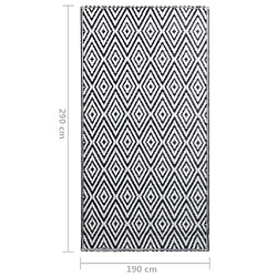 vidaXL Tapis d'extérieur Blanc et noir 190x290 cm PP pas cher