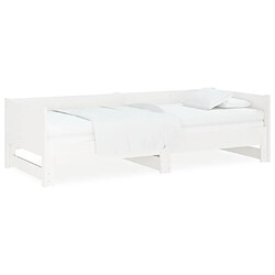 vidaXL Lit coulissant sans matelas blanc 2x(80x200)cm