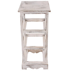 Decoshop26 Lot de 2 petites commodes avec 3 paniers de rangement 58x25x28 cm en bois blanc vieilli 04_0000480