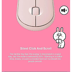 Universal Yyh souris infructueuse souris Bluetooth Slim pour ordinateur portable (rose)