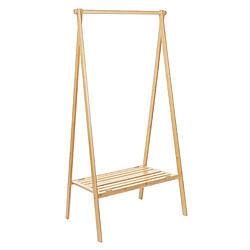 Decoshop26 Portant porte-manteau vêtement avec étagère de rangement chaussure ou accessoire en bambou pliable 150x84x57cm 04_0004926