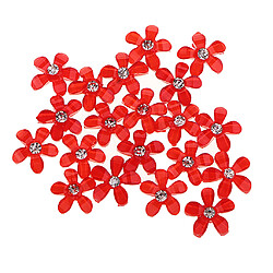 20 fleurs flatback bouton embellissements strass pour mariage rouge