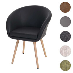 Mendler Chaise de salle à manger Malmö T633, fauteuil, design rétro des années 50 ~ similicuir, noir