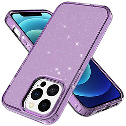 Coque en TPU à paillettes cristallines violet transparent pour votre Apple iPhone 13 Pro 6.1 pouces