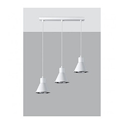 Luminaire Center Suspension Taleja Bar Acier blanc 3 ampoules 120cm