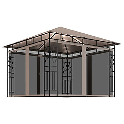 Maison Chic Tonnelle | Pergola avec moustiquaire et lumières Led 3x3x2,73 m Taupe -GKD90989