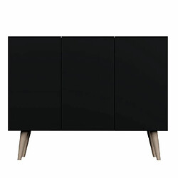 Avis Mes Buffet 3 portes 120x39,9x95,5 cm noir et naturel - CISKO