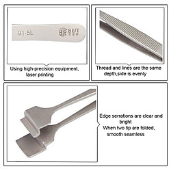 Wewoo Pour la gaufrette de silicium MEILLEURES pinces professionnelles de d'acier inoxydable de BST-91-5L SA pas cher