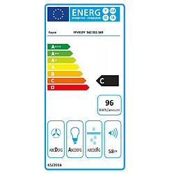 Hotte décorative inclinée 90cm 58db 460m3/h noir - ffv919y - FAURE