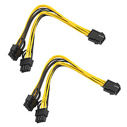 2pcs 6 Broches À 8 Broches Y Splitteur Câble d'Alimentation PCI-E Express Adaptateur Secteur pour Ordinateur de Bureau