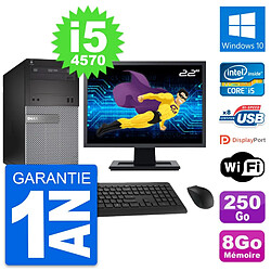 PC Tour Dell 3020 Ecran 22" Intel i5-4570 RAM 8Go Disque 250Go Windows 10 Wifi - Occasion