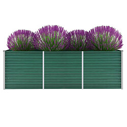 Maison Chic Jardinière,Lit surélevé de jardin - Bac à fleurs - pot de fleur Acier galvanisé 240x80x77 cm Vert -GKD12376