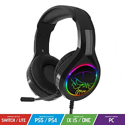 Casque Audio avec micro pour pc et console Gaming LED RGB - Microphone Flexible – Simili Cuir - SPIRIT OF GAMER