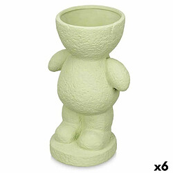 Gift Decor Figurine Décorative Vert Dolomite 16 x 25 x 12 cm (6 Unités) Vase 