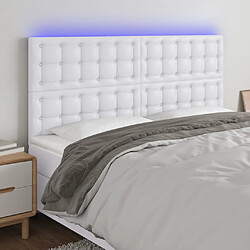 vidaXL Tête de lit à LED Blanc 180x5x118/128 cm Similicuir