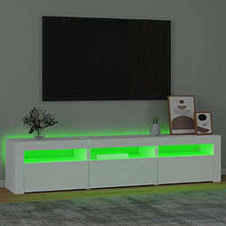 Avis vidaXL Meuble TV avec lumières LED Blanc 180x35x40 cm