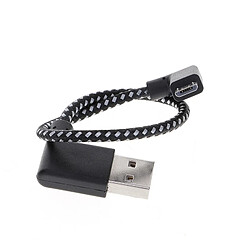 Wewoo Câble noir pour Samsung / Huawei / Xiaomi / Meizu / LG / HTC 20cm 2A USB à Micro USB Weave Style Double Coude de Recharge de Données de Synchronisation,