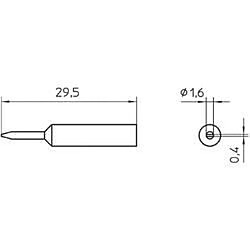 Panne de fer à souder forme de burin Weller Professional T0054485699 Taille de la panne 1.6 mm 1 pc(s)