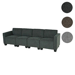 Mendler Modular Canapé 4 places Lyon, tissu/textile ~ gris anthracite