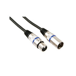 Perel Cable professionnel xlr, xlr male vers xlr femelle (1m noir)