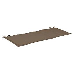 Decoshop26 Coussin de banc de jardin 100 % polyester imperméable taupe 120 x 50 x 3 cm DEC021750