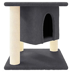 vidaXL Arbre à chat avec griffoirs en sisal Gris foncé 37 cm