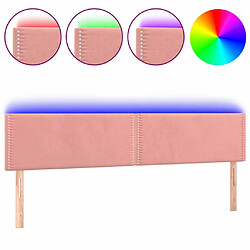 Maison Chic Tête de lit moderne à LED lumineuse pour chambre - Décoration de lit Rose 160x5x78/88 cm Velours -MN97840