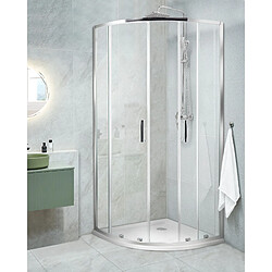 Beliani Cabine de douche JUKATAN 90 x 90 x 185 cm Argenté