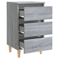 Maison Chic Table de chevet - Table de Nuit avec pieds en bois Sonoma gris 40x35x69 cm pas cher