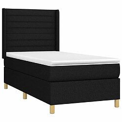 Avis Maison Chic Lit Adulte - Lit simple Lit à sommier tapissier et matelas moelleux - Meuble de Chambre - Noir 80x200 cm Tissu -MN37158