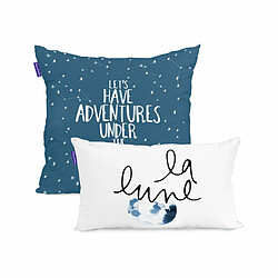 Happy Friday Housse de coussin HappyFriday Blanc Constellation Multicouleur 2 Pièces