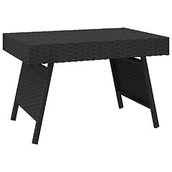 vidaXL Table d'appoint pliable noir 60x40x38 cm résine tressée