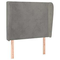 Maison Chic Tête de lit scandinave avec oreilles,meuble de chambre Gris clair 83x23x118/128 cm Velours -MN30251