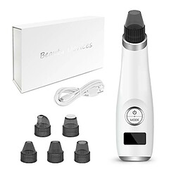 Chrono Aspirateur Point Noirs, Extracteur de Point Noir Extracteur de Comédons Nettoyant Pores USB Rechargeable, écran LED et 5 Têtes pour éliminer Les Points Noirs, Les Boutons et La Graisse, 3 Modes