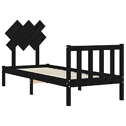 Acheter vidaXL Cadre de lit sans matelas noir bois de pin massif