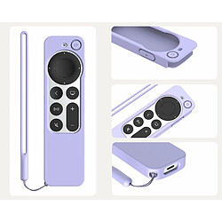 SANAG Coque De Protection En Silicone Compatible Avec La Telecommande Apple Tv Siri 4K 2021 2E Generation, Antiderapante, Protection Complète D'Accès, Absorption Des Chocs Lavable, Violet Clair pas cher