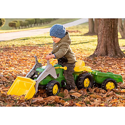 Rolly Toys Tracteur a pedales + remorque rollyKid John Deere