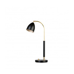 Luminaire Center Lampe de table DELUXE en Métal et Noir/Laiton Diamètre 9,8 Cm