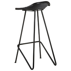 Avis vidaXL Tabourets de bar lot de 2 noir cuir véritable