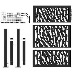 Avis vidaXL Portail de jardin noir 105x130 cm acier conception de tracés