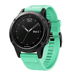 Bracelet en silicone sport avec boucle noire cyan pour votre Garmin Fenix 5