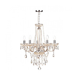 Luminaire Center Chandelier sans abats jours Raphael Chrome poli,verre à champagne 5 ampoules 70cm