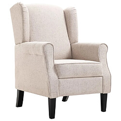 vidaXL Fauteuil beige tissu