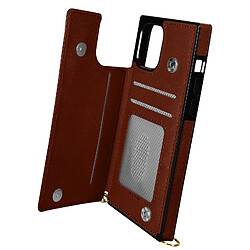 Avizar Coque Cordon iPhone 11 Pro avec Porte-cartes Support Vidéo Lanière marron