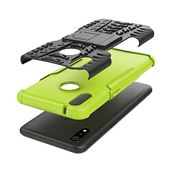 Wewoo Coque Pour OPPO Realme 3 Pro Texture de pneu TPU antichoc + PC Housse de protection avec support vert pas cher